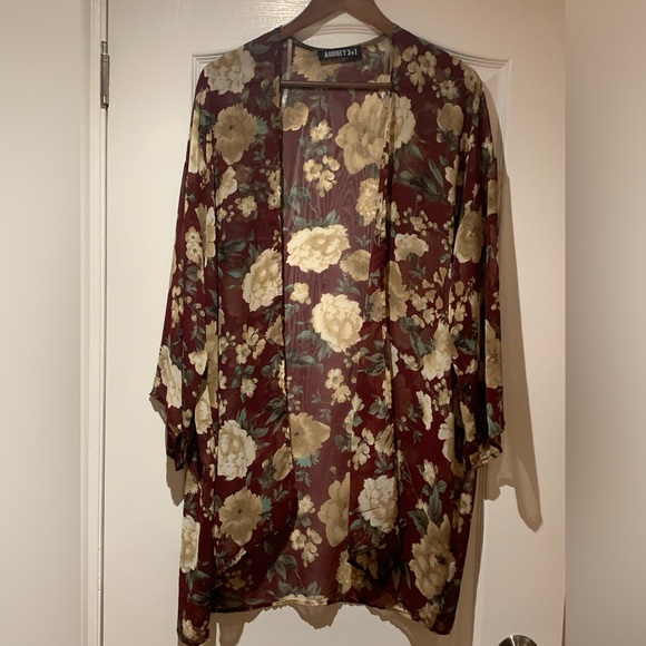 Audrey 3+1 floral sheer cover up, OS - Picture 1 of 3